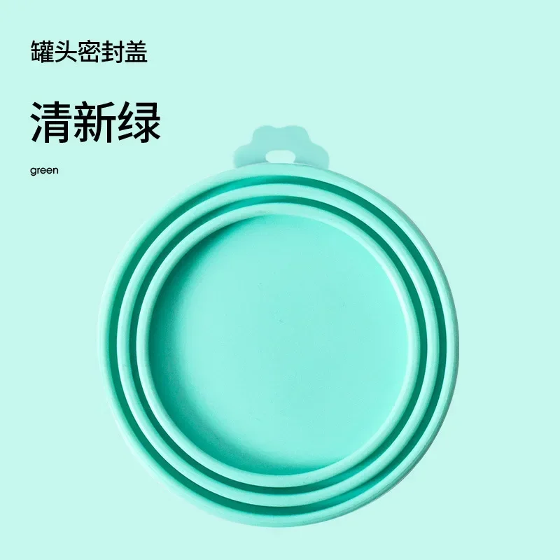 Reusable 3 In 1 Pet Food Can Silicone Cover Dogs Cats Storage Tin Cap Lid Seal Cover Pet Supplies Suitable for 8.9cm/7.3cm/6.5cm: black