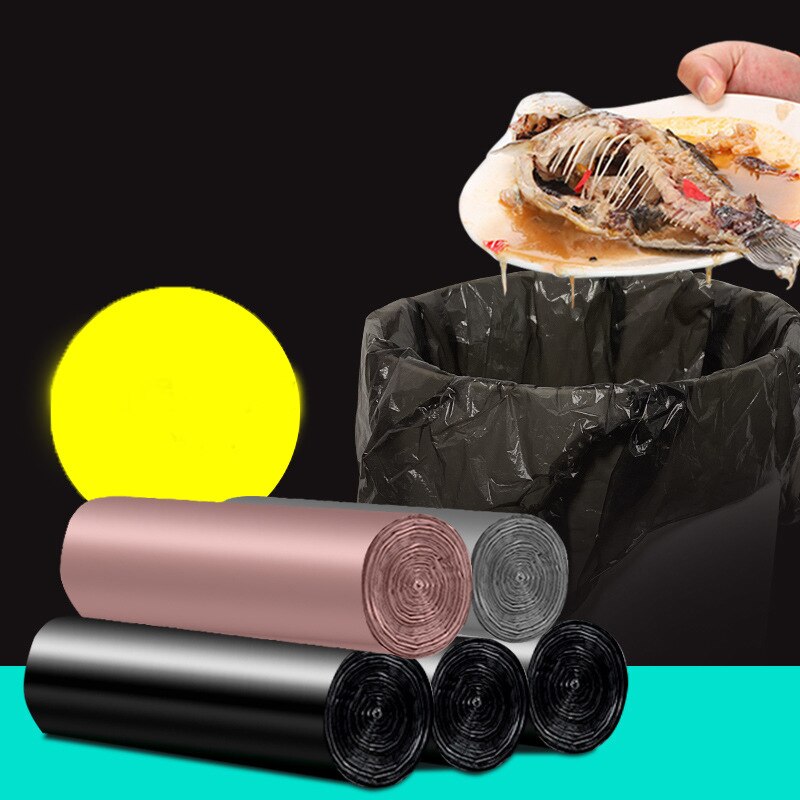 100Pcs/5 Rolls Vest Type Garbage Bag Household Cleaning Accessories Portable Point-Break Disposable Thick Garbage Bag 45x50cm