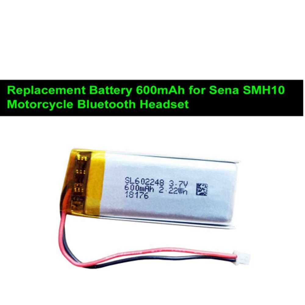 602248 Battery Pack 3.7V Lithium 600mAh Replacement for Sena SMH10 Motorcycle Bluetooth Headset/Intercom Built-in Airpods Bank