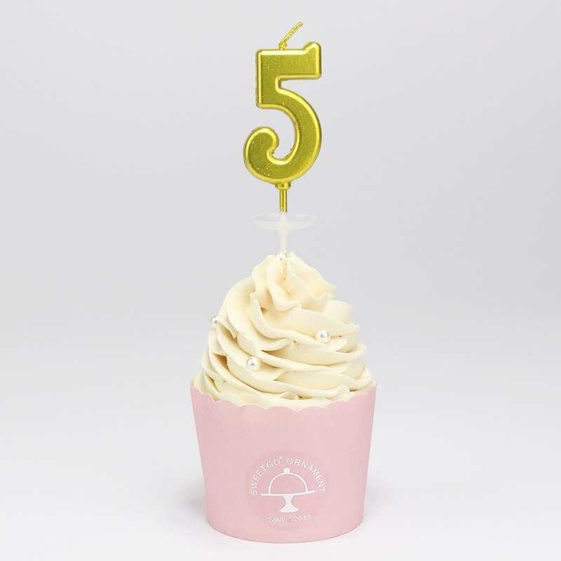 Kleurrijke Snoep Verjaardag Kaars Diy Digitale Kaars Verjaardag Party Wedding Anniversary Party Decoraties: Golden-5
