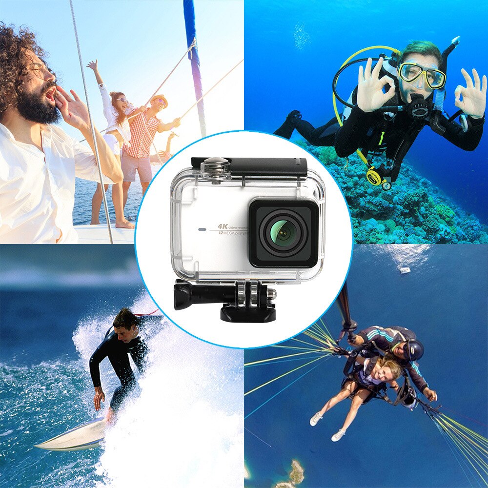 LANBEIKA Voor YI Duiken Onderwater Waterdichte Behuizing Case Bescherm Frame Rubber Cover Opbergtas Voor YI II Xiaoyi 2 4K Camera