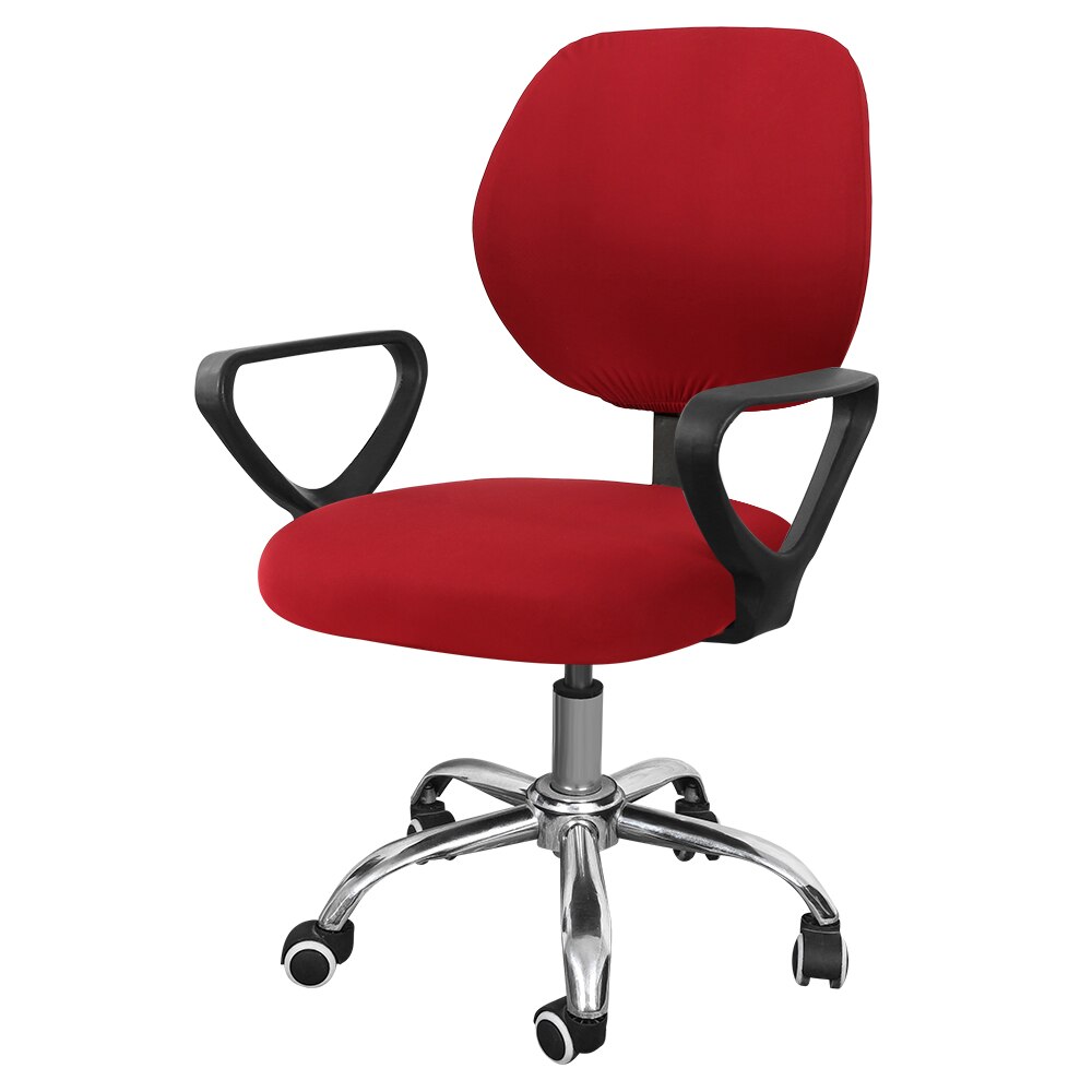 9 Solid Colors Office Chair Cover Elastic Office Armchair Covers For Mariage Rotatable Computer Chair Slipcovers Spandex Fabric: wine red