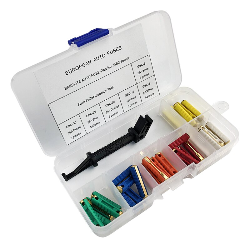 Car Eastern Europe Fuse 5A-30A Eastern European Car Fuse Cylindrical Fuse Ceramic Tube Fast-blow Fuse Auto Supplies Fuse Block