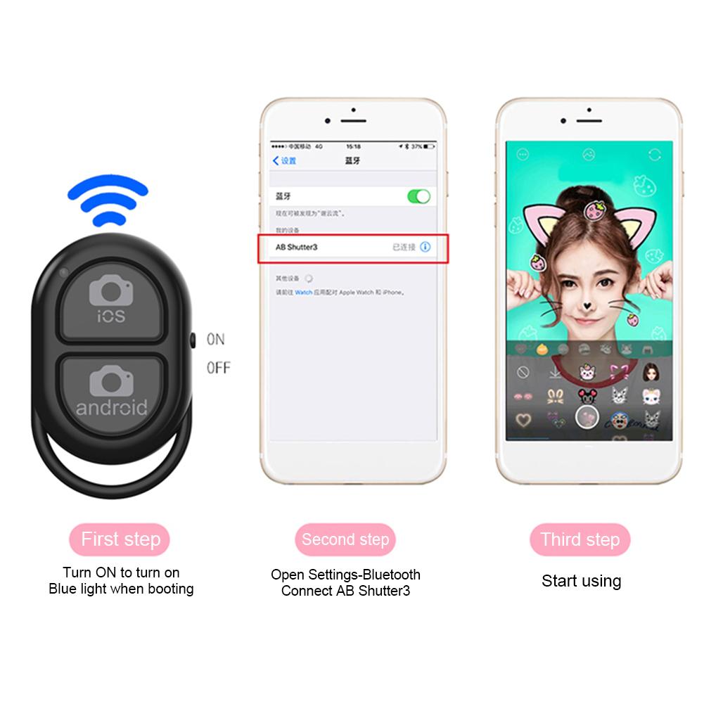 Bluetooth Selfie Afstandsbediening Draagbare Camera Afstandsbediening Ontspanknop Controller Adapter Voor Smartphones Nemen Van Foto 'S