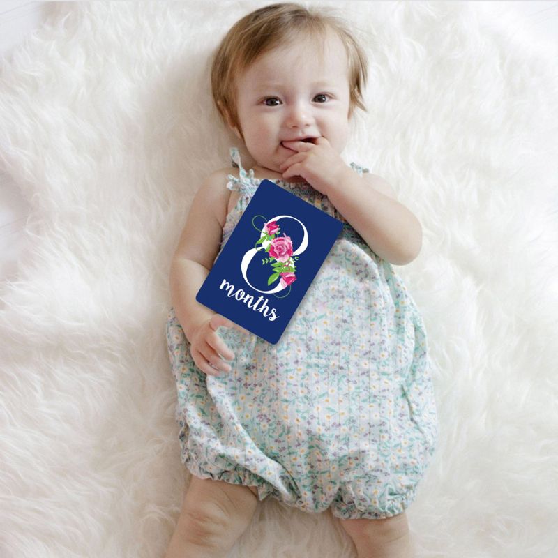 Baby milepæls fotokort - indstil  of 12 fotokort for at fange din babys mindeværdige øjeblikke til det første år