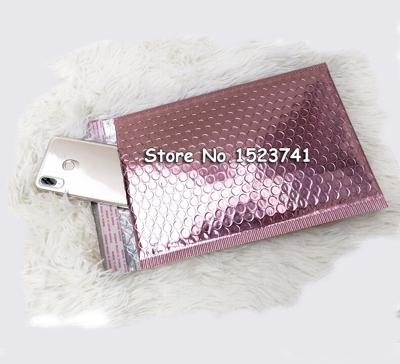 10pcs 15x20+4cm Rose Gold Bubble Envelop/Rose Gold Foil Bubble Mailer for Packaging &amp; Wedding Favor Bag&amp;Mailing Envelopes