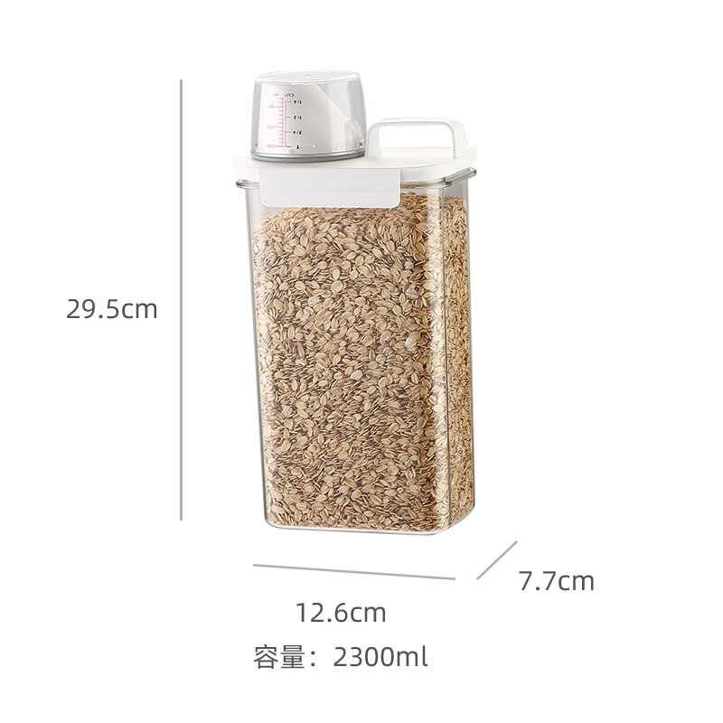 Plastikowy dyspenser płatków zbożowych schowek robić kuchni robić jedzenia brązowy ryż pojemnik ziarna suszone ryż przekąnarty żywności zamknięte słoik może: 2300ml