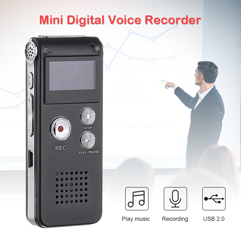 Professionele Voice Activated Digital Audio Recorder 8Gb Audio Voice Recorder Draagbare MP3 Speler Mini Digitale Opname Pen