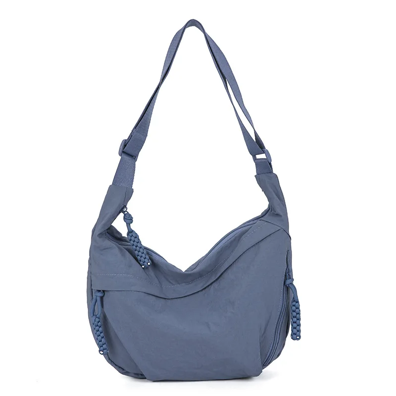 Nylon Shoulder Bag High Capacity Women's Crossbody Messenger Bag Leisure Versatile Purses and Handbags Totes Hobos Bag: Blue