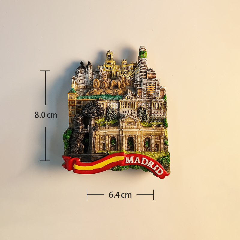 España, patrado, pintura de resina, estereoscópico 3D, manualidades, comemoración de viajes, decoración del hogar, imán divertido, imanes de refrigerador