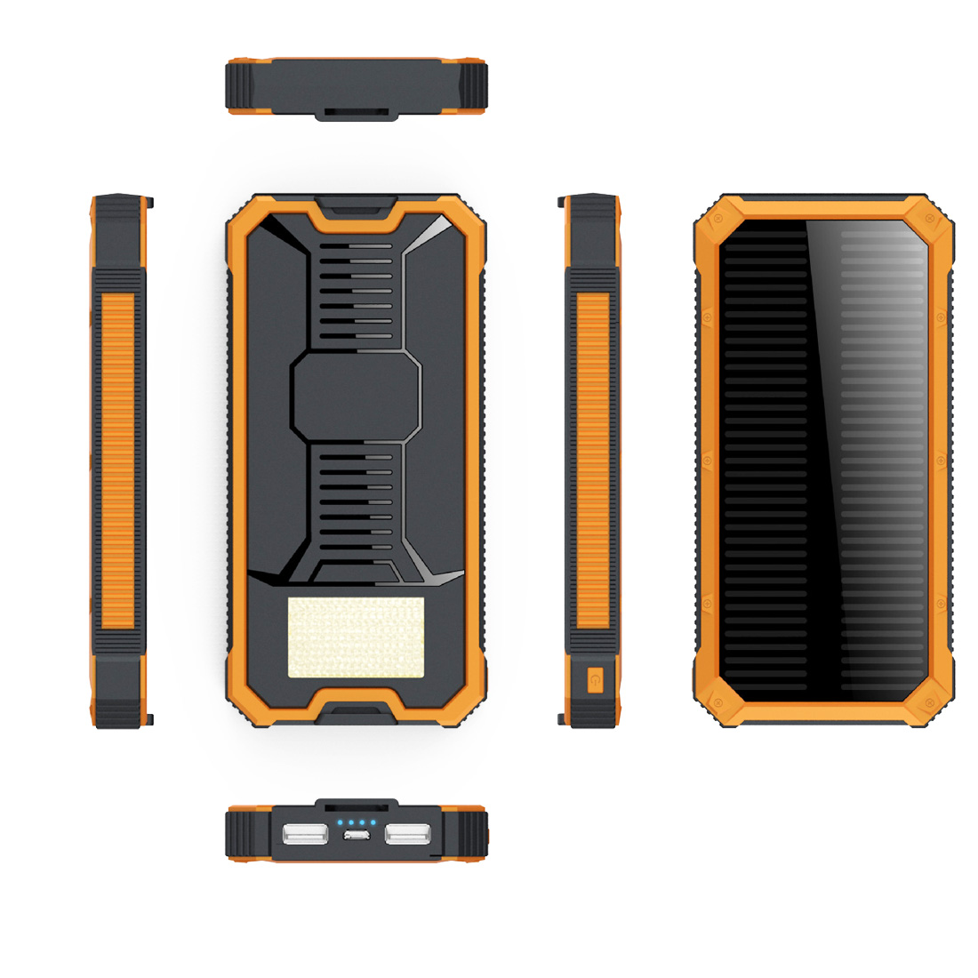 Caixa de energia portátil usb 18650, banco de energia solar portátil sem bateria led para armazenamento de painel solar