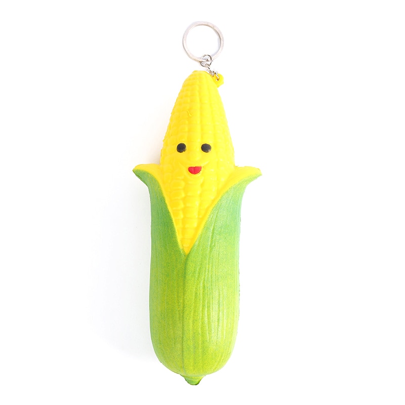 Jumbo Double-sided expression Mr Corn Squishies PU Simulation Fruit Vegetables Phone Straps Kawaii Slow Rising Toys 17.5*5 CM