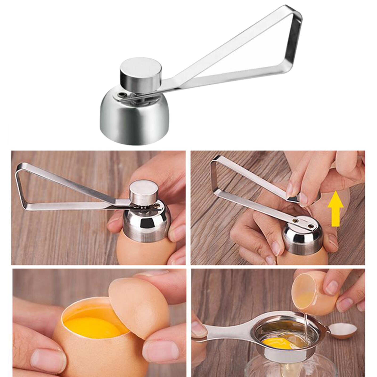 Egg Cracker Topper Stainless Steel Egg Opener Eggshell Cutter Kitchen Tool for Soft Hard Boiled Egg FP8