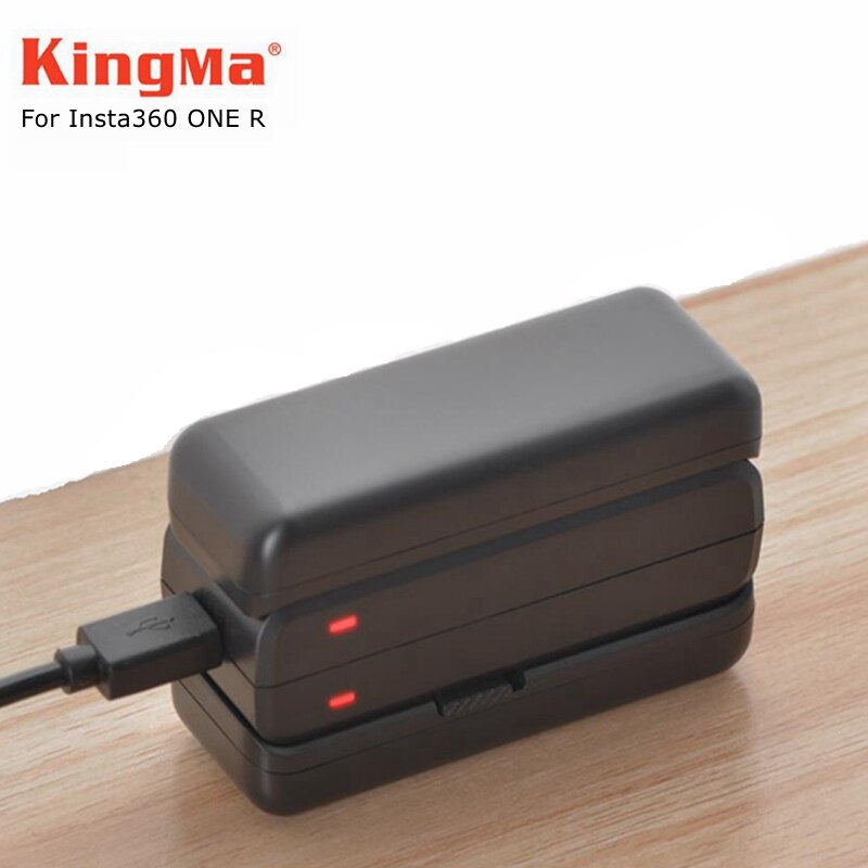 1/2/3 pces 1190mah insta 360 r base de bateria de lítio + micro/tipo-c porto carregador duplo para insta360 um r 4k/1-Polegada/360 acessórios