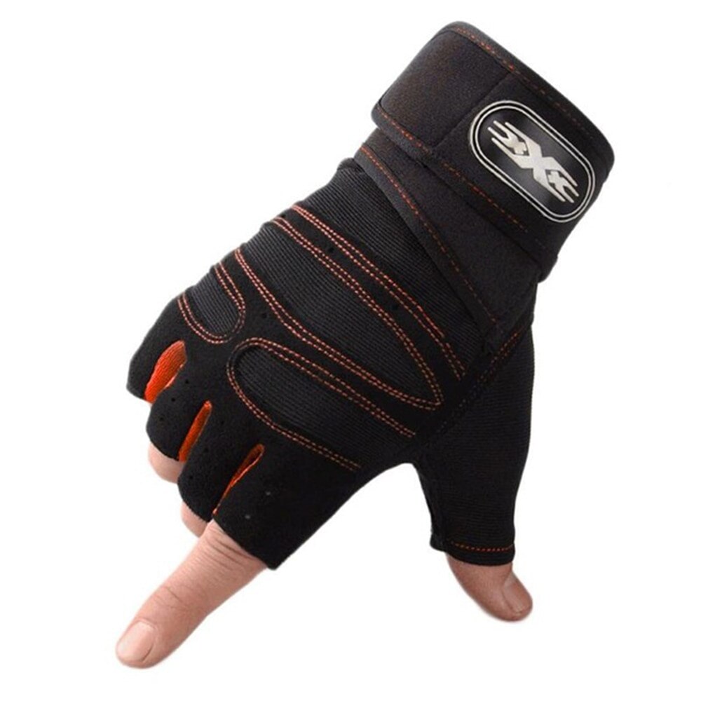 1 Paar Gewichtheffen Training Handschoenen Vrouwen Mannen Fitness Sport Body Building Gymnastiek Grips Gymnastiek Hand Palm Protector Handschoenen: red / M