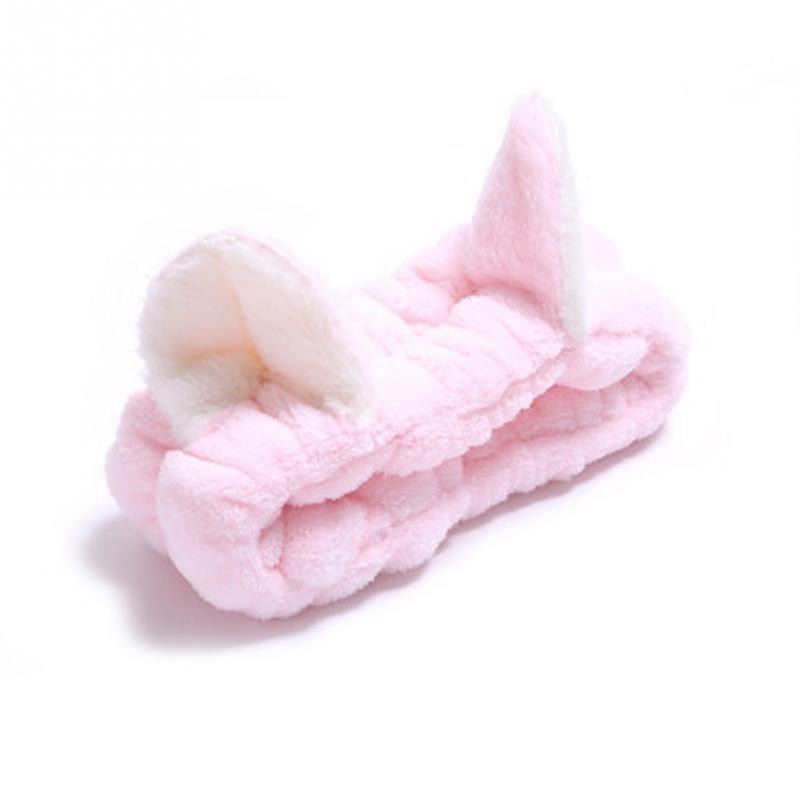 Mignon élastique chat oreilles bandeaux pour femmes filles maquillage visage lavage bandeau masque Facial bandeau bandeau cheveux accessoire #518: Pink