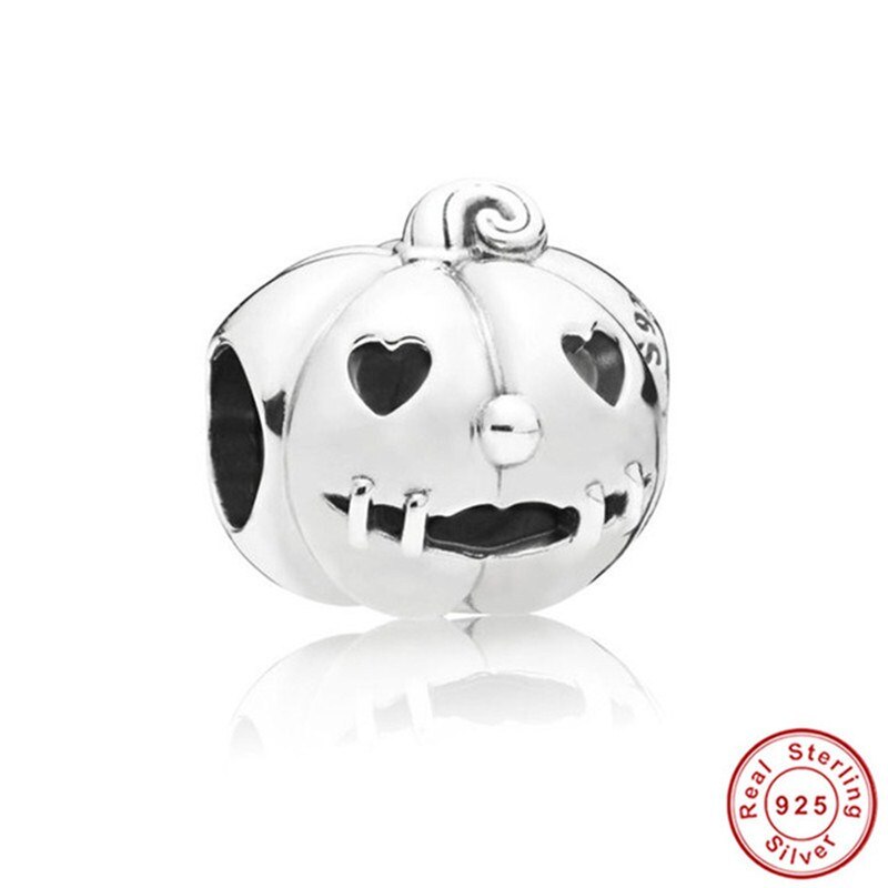 fit Europe Original Bracelet Skull Beads Charm 925 Sterling Silver Necklace Pendant Witch Pumpkin Car Halloween Jewelry: asc021