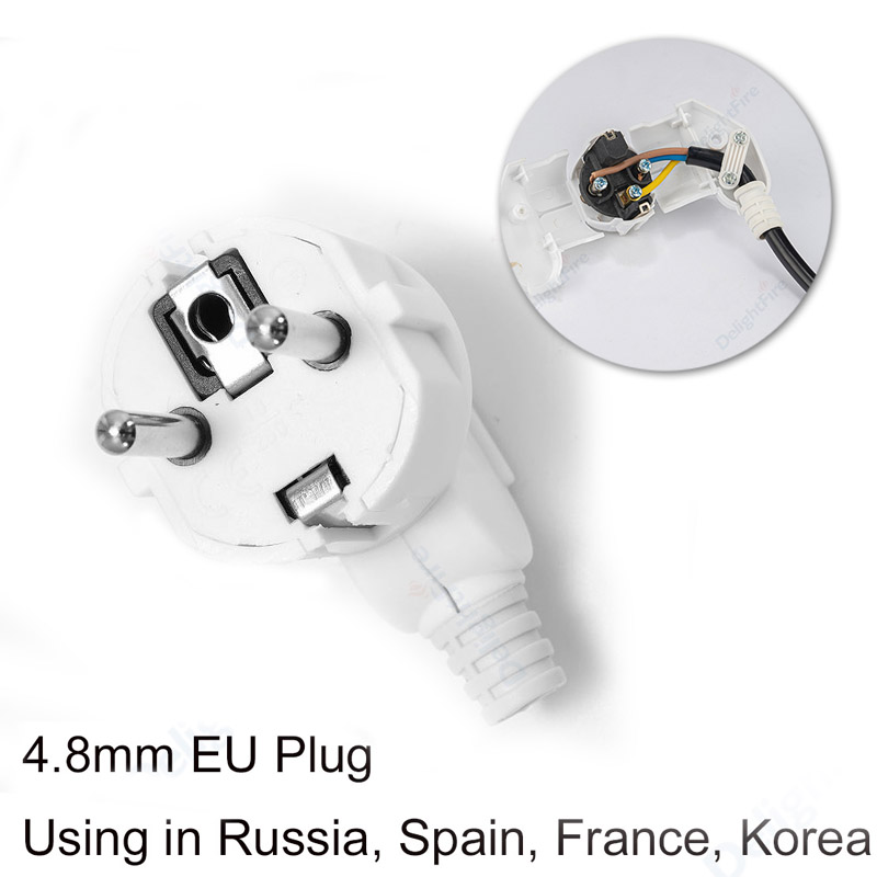 Prise électrique ue 2 broches mâle remplacement prise Schuko rechargeable France allemagne adaptateur européen rallonge connecteur prise: Type 12