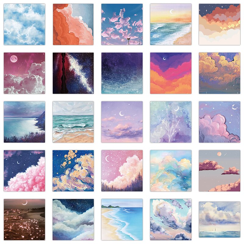 50PCS Aesthetic Scrapbooking Stickers | Landscape Travel Decor For Journals, Planners, Crafts