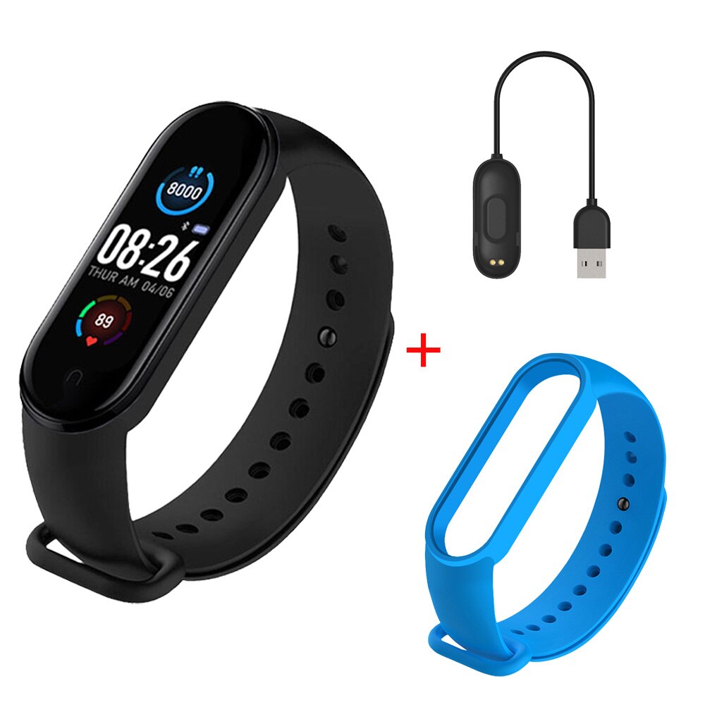 Smart Horloge Vrouwen Mannelijke Fitness Tracker Bloeddruk Smartwatch Mannen Sport Horloges Valentijnsdag Cadeau Voor Vrouw: Royal Blue Black