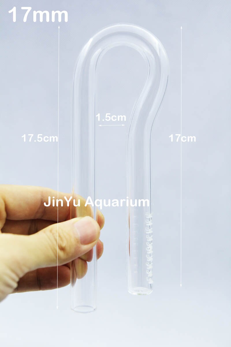 Lelie glazen pijp mini nano 13mm 10mm instroom uitstroom straalmotor uitstroom vis plantentank aquarium filter accessoire: Enkele instroom 17mm