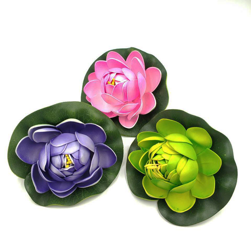 Simulación de Acuario, flor de loto flotante en el agua, tanque de peces al aire libre, piscina, paisaje, plantas, Color aleatorio, 2 uds.