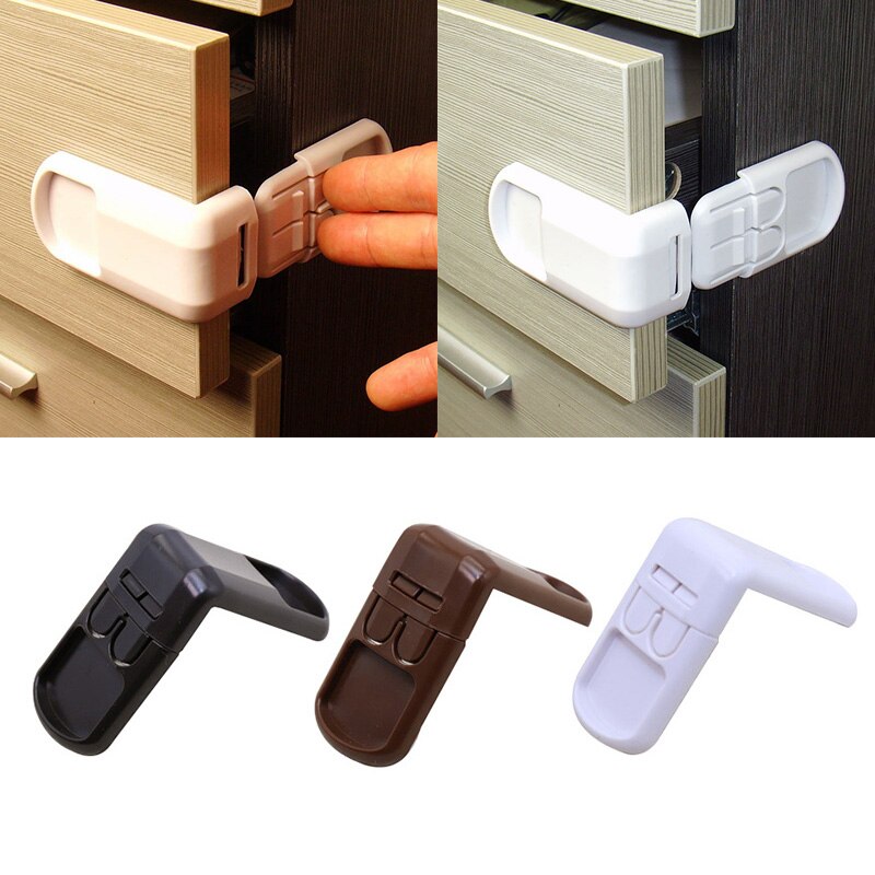 Multifunctionele Kinderen Veiligheidsslot Dubbele Knop Lade Deur Lock Kids Veiligheid Zorg Plastic Band Voor Kabinet Kast