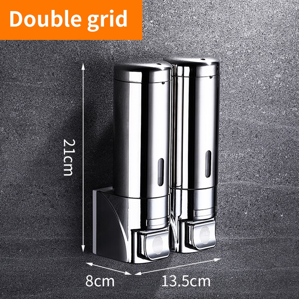 300ml Liquid Soap Dispenser Stainless Steel Double/Three Heads Sanitizer Lotion Dispenser High Safety Container Bathroom: 2 Pcs Set