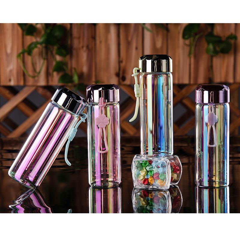 380ml Nano mirror glass Can put microwave-proof glass Student child milk cup Coffee Tea Milk Travel Mug Thermo Bottle