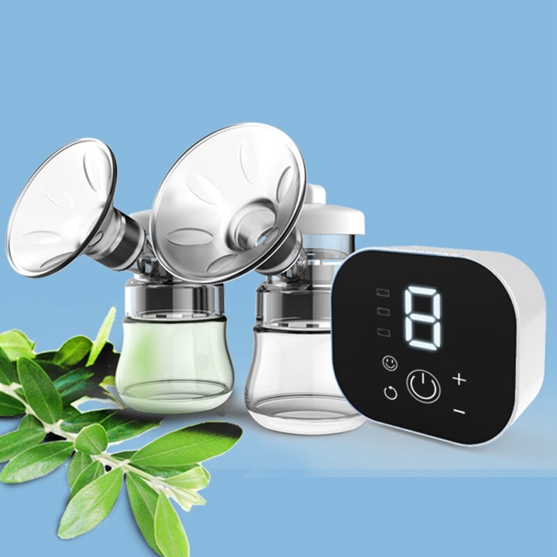 Electric Breast Pump Smart Bilateral Large Suction Quiet Automatic Breast Pumping Device 9-Speed Adjustment Anti-Backflow