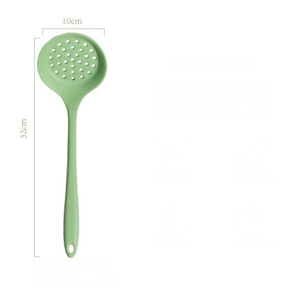 Silicone Kicthen Cooking green Spatula Cooking Spoon Soup Ladle-egg Turner Kitchen Tools Set Silicon Cooking Utensil Set: C