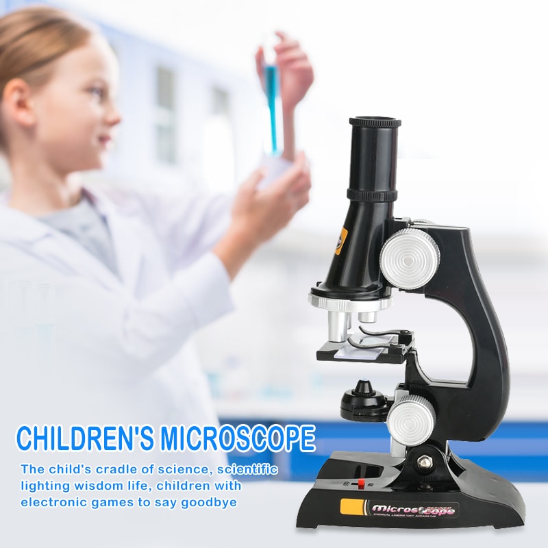 Beginner Microscope 100X-450X LED Home School Science Toys For Kids Refined Biological Microscope Child Microscope Toys