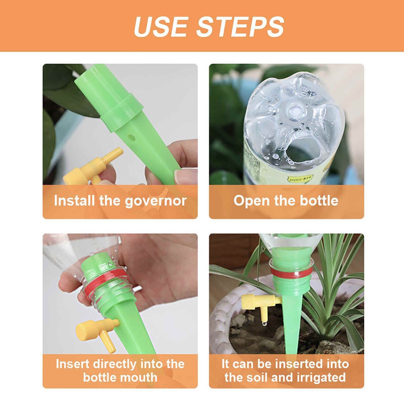 6 PCS Self-contained Auto Drip Irrigation Watering System Automatic Watering Spike for Plants Indoor Gardening Accessories