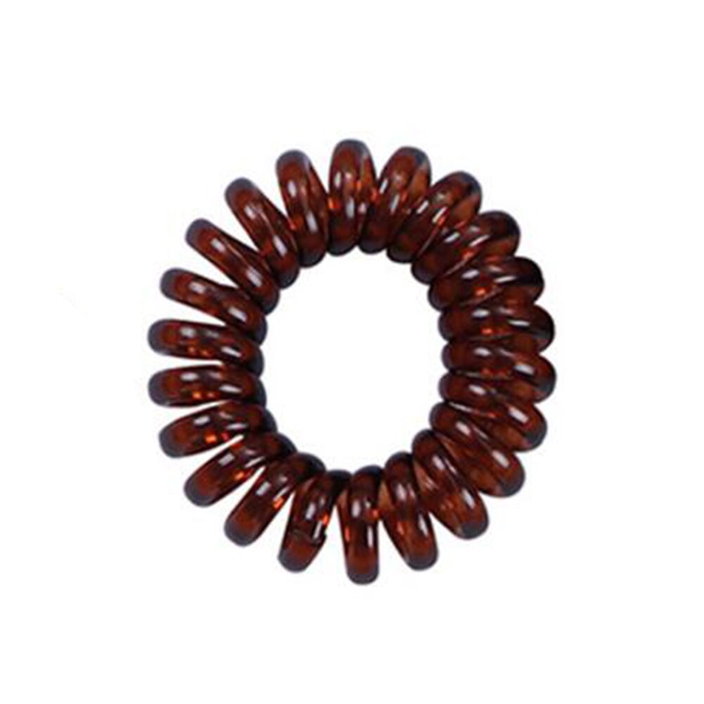 Bandeau élastique transparent pour cheveux, 1 pièce, pour femmes, en spirale, corde de téléphone, accessoires pour cheveux: Marron
