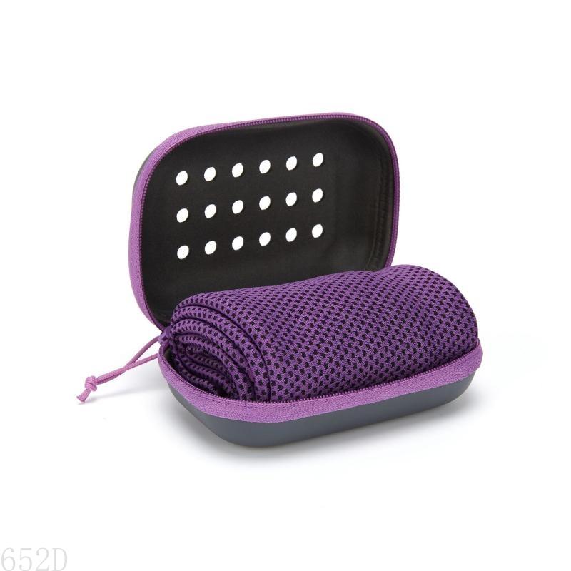 652D Zacht ademende koele handdoek Snelle droog koelhanddoek Sweat Absorptie handdoek: Paars