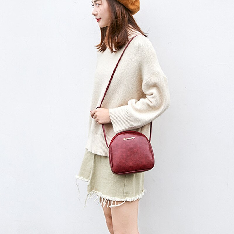DONLEE QUEEN Shell Women Messenger Bags Cross Body Bag PU Leather Solid Vintage Mini Female Shoulder Casual Bag
