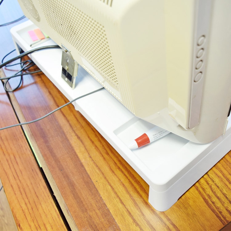 Desktop computer display support desktop simple storage and finishing rack with USB