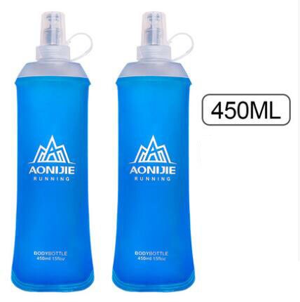 AONIJIE – bouteille d&#39;eau repliable sans BPA, 450ML ou 500ML, gourde pour le sport, bouteille d&#39;eau douce, bouilloire, Pack d&#39;hydratation, pour la vessie: 2pcs 450ml