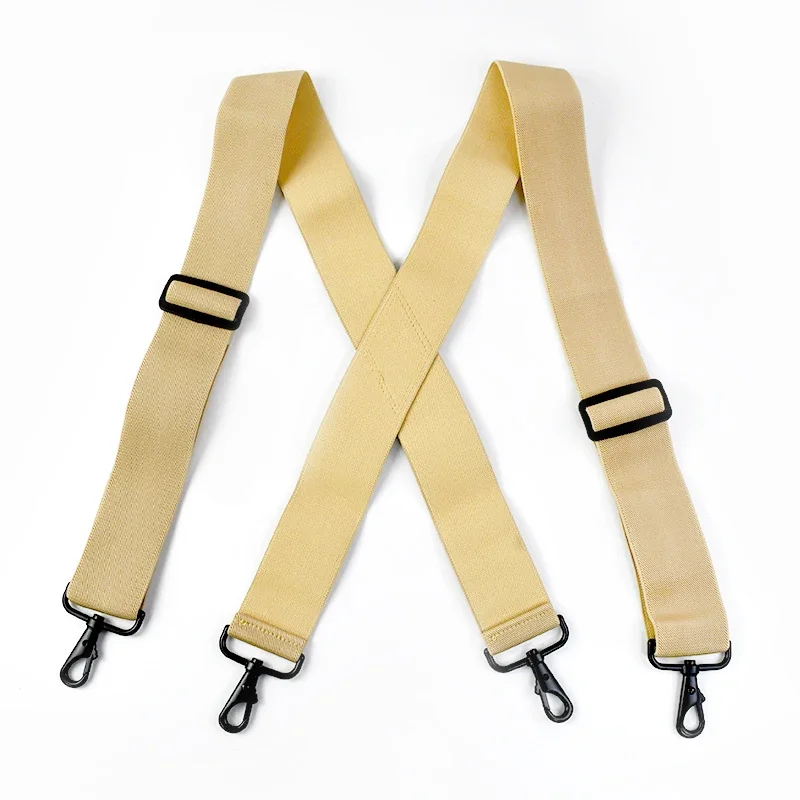 Deepeel 5*120cm herrhängslen för vuxna, 4 klämmor, krokspänne, breda stretchremmar, manliga jockstrap-hängslen, mäns kjol, jeanstillbehör: Armégrön