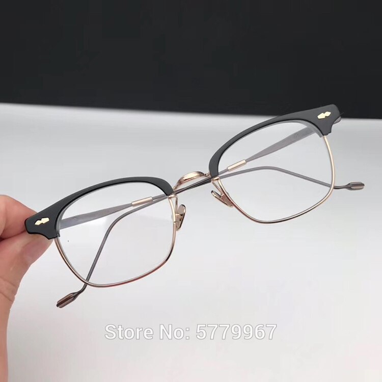 Høje titanium briller ramme blide mænd ultralette firkantede nærsynethed receptpligtige briller rammer fulde optiske briller: Sølv