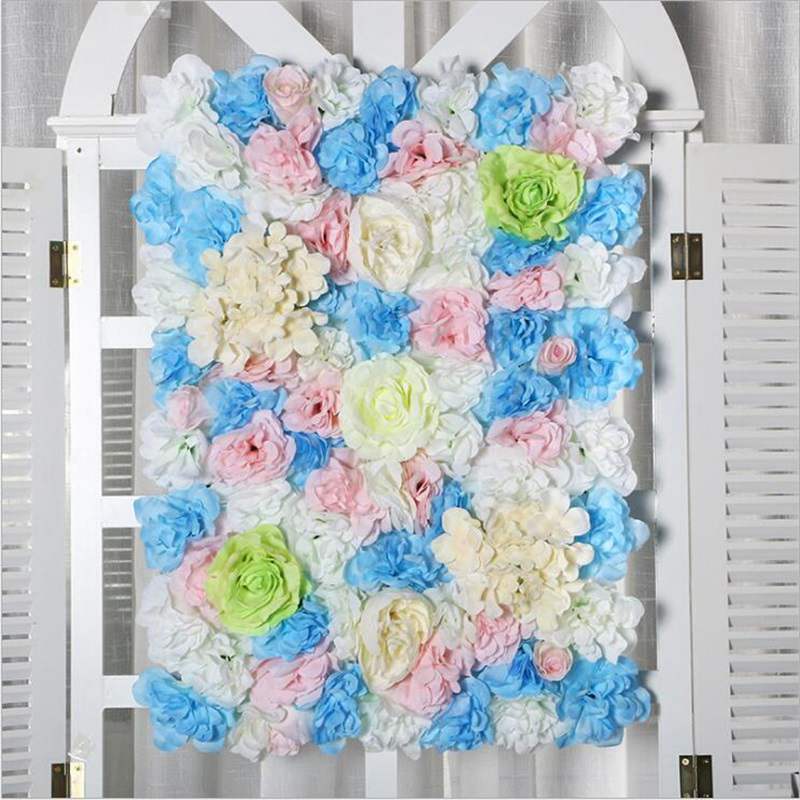 Hoge Dichtheid Bloem Muur 40X60 Cm Zijde Rose Kunstmatige Bloemen Romantische Voor Bruiloft Achtergrond Decoratie 13 Kleur: huaqian12