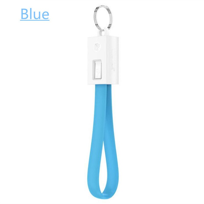 Kort mini nøglering usb kabel hurtig opladningsledning micro usb c type c til iphone ipod android oplader datasync ladekabler: Blå / Til mikro