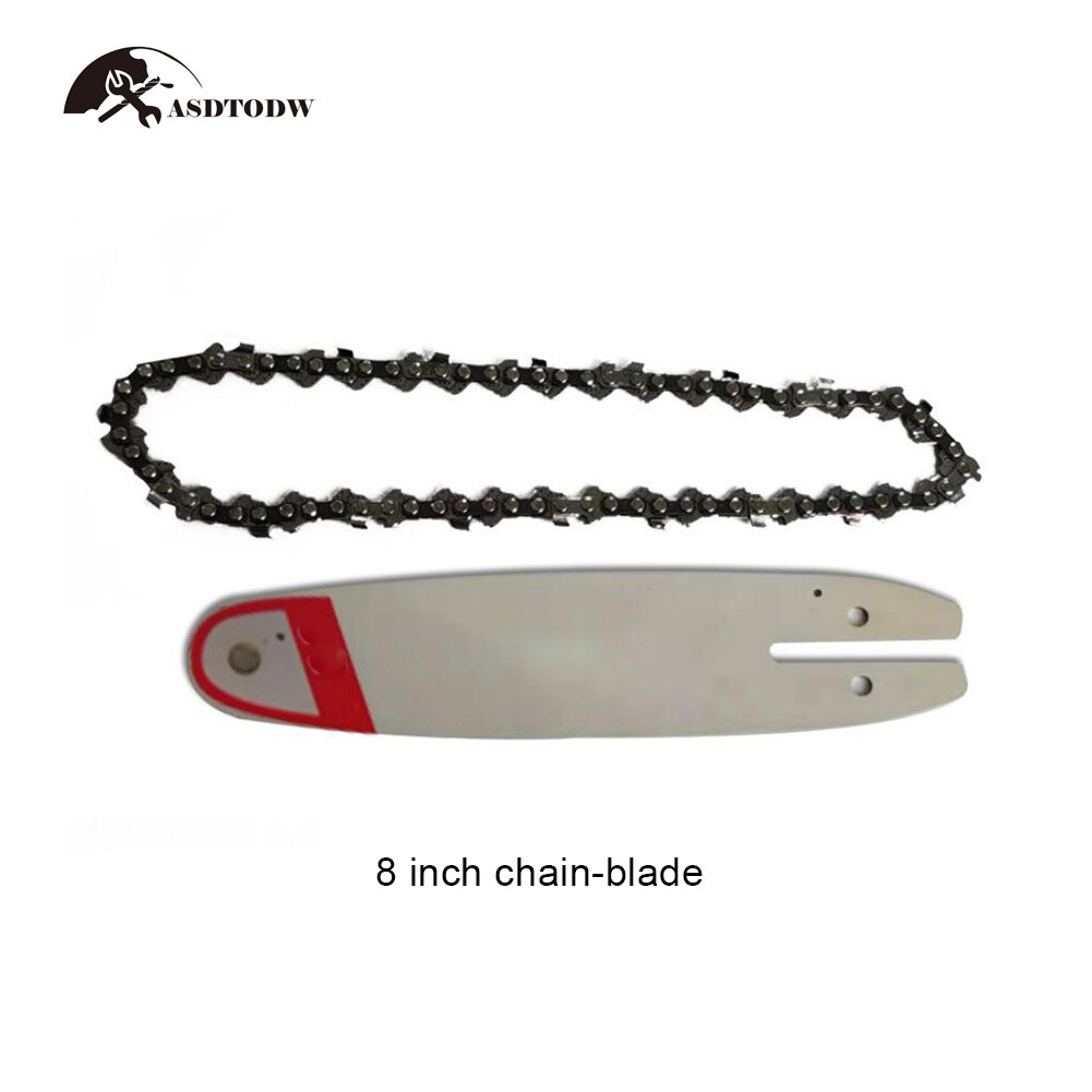 Cadena de motosierra de 4/6/8/10/12 pulgadas, reemplazo de guía de hoja y cadena de acero para Sierra de podar eléctrica portátil, carpintería: 8 inch chain-blade
