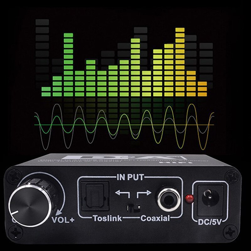 Hifi Amp Digitale Audio Analoog Converter Rca 3.5Mm Hoofdtelefoon Optische Uitgang