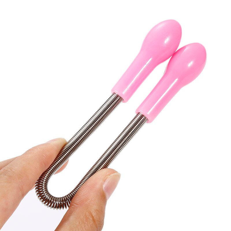 1 pc pink ansigts ansigtshårfjerner epilator stick skønhedspleje epilator rulle glat bøje fjeder 19.2cm pink fjeder