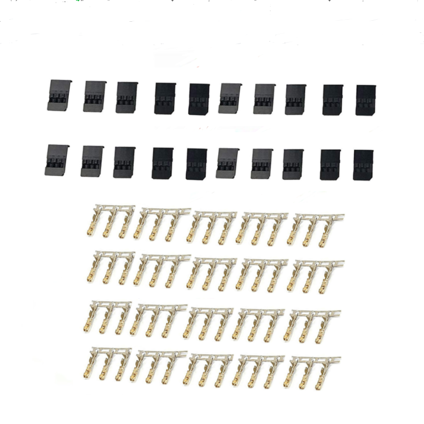 Connecteur de récepteur Servo Jr Futaba, 5/10 paires, prise avec serrure et bornes mâles et mâles et femelles plaquées or, Kit de broches à sertir pour batterie RC