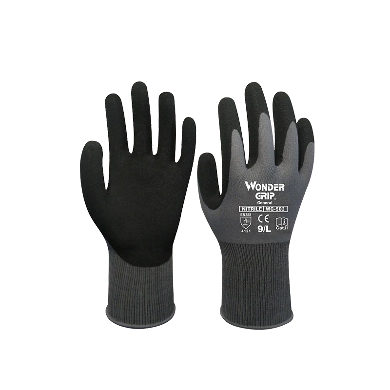 Wunder griff Bau handschuhe Klempner rot Nylons chale schwarz Nitril Sand beschichtung Arbeits sicherheits handschuhe Männer Arbeits handschuhe: Grau / L