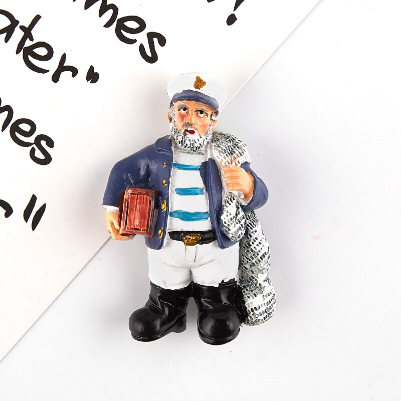 Kylskåp magnet magnetisk harts medelhavsvind fyr sjöman kapten kryssningsfartyg souvenirer kylskåp dekoration