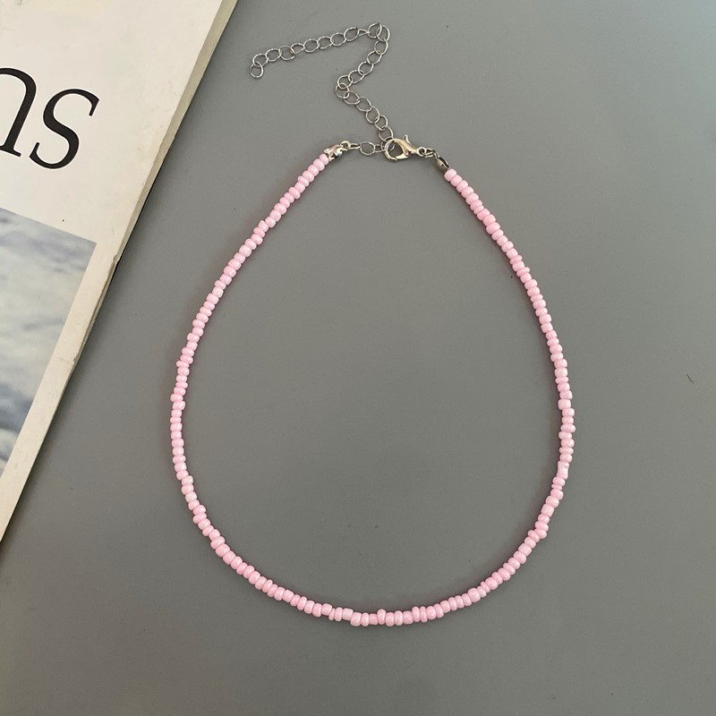 Frøperler boheme halskæde charme krave farverig håndlavet halskæde smykker femme: Platineret