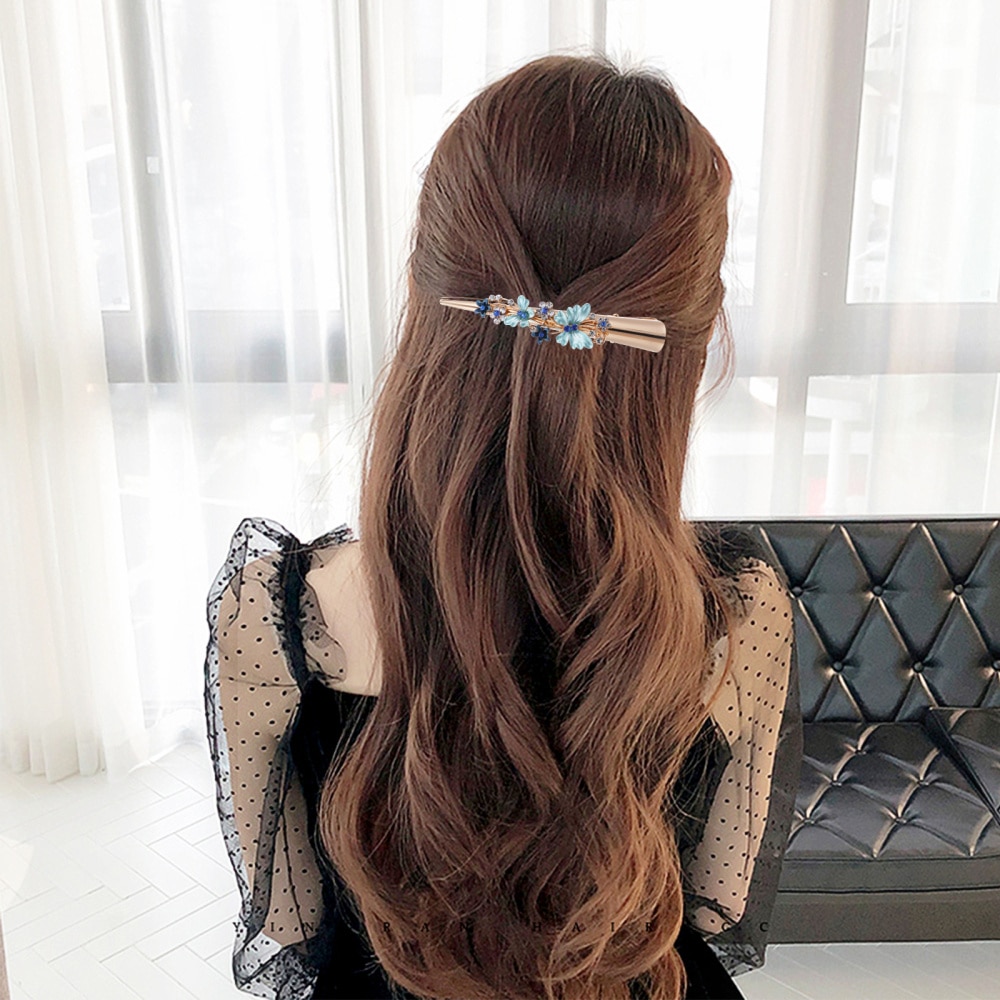 Female Hair Clip Flower Hair Decor Barrettes Large Duckbill Clip